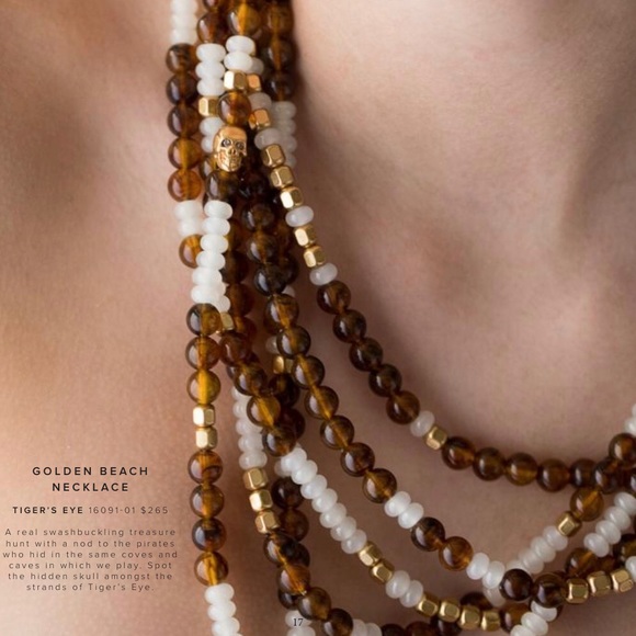 INDIA HICKS NWT Golden Beach Necklace Tigers Eye🐅 - Picture 3 of 5